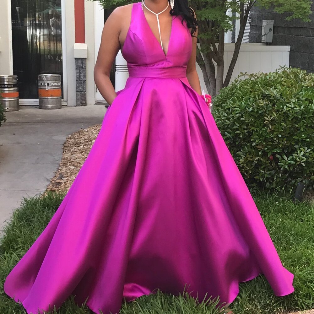 Fuchsia Prom Dress - Picture 6 of 7